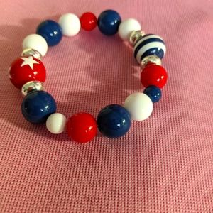 Homemade Red White and Blue Bracelet